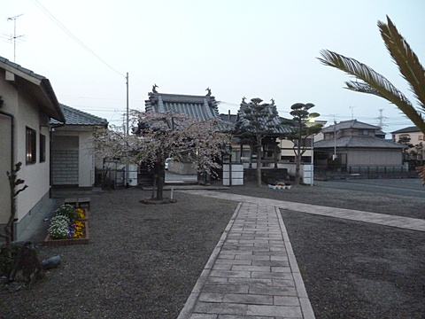 朝6時の梵鐘をつきに玄関を出ます