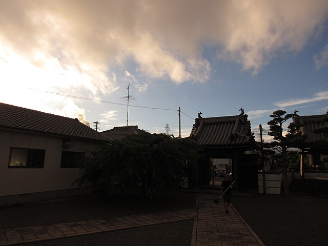 厚い雲がかかって蒸し暑い朝になりました